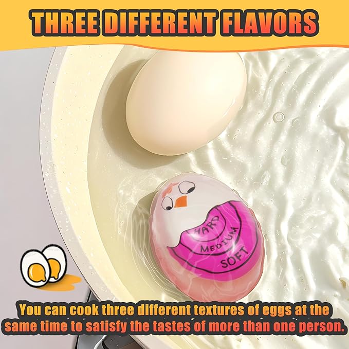 Egg Timer for Hard Boiled Eggs Soft Boiled Color Changing Indicator Tells When Eggs are Ready, Purple 2pcs