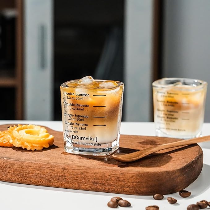 NCnnwovf 60ml Espresso Shot Glass,Heavy Sturdy Shot Glass Measuring Cup for Coffee,Milk,Cocktails,Tequila(Square-1pack)