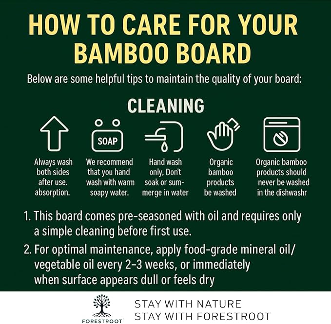 Forestroot Bamboo Cutting Board Set – 3-Piece Wooden Kitchen Boards for Meal Prep & Serving – Durable Bamboo with Deep Juice Groove & Side Handles – Great for Meat, Vegetables & Charcuterie(Brown)