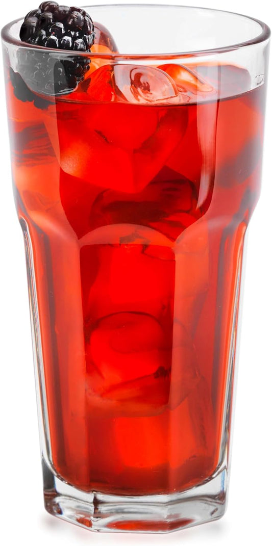 Libbey Gibraltar 16 oz Glass Tumbler, Iconic Heavy Base Glass Drinking Glasses Set of 12, Dishwasher Safe Drinkware Set of 12