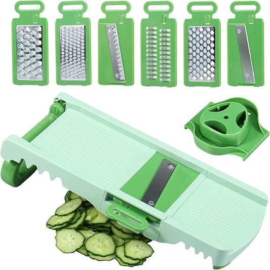 6 Blades Mandoline Slicer with Hand Guard Multifunctional Mandoline Food Slicer Foldable Mandoline Vegetable Slicer Professional Vegetable Chopper Potato Slicer for Fruits Vegetables