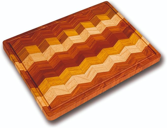 Terra Cutting Board for Kitchen – Thick Reversible with Deep Juice Groove 15x11Inch – Premium Hardwood (Premium)