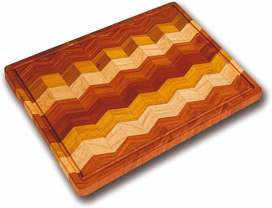 Terra Cutting Board for Kitchen – Thick Reversible with Deep Juice Groove 15x11Inch – Premium Hardwood (Premium)