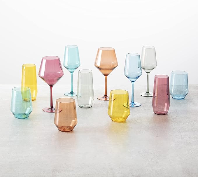 Fortessa Sole Outdoor Shatter Resistant BPA Free Premium Copolyester Plastic Drinkware 6 Pack, Aqua Sky Blue Green, Sauvignon Blanc Glass