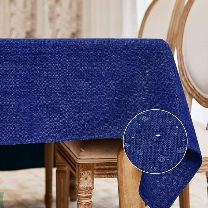 BALCONY & FALCON Rectangle Tablecloth Washable Wrinkle Resistant and Water Proof Table Cloth Decorative Linen Fabric Tablecloths for Dining Parties Kitchen Wedding and Outdoor Use (Royal Blue, 57x85)