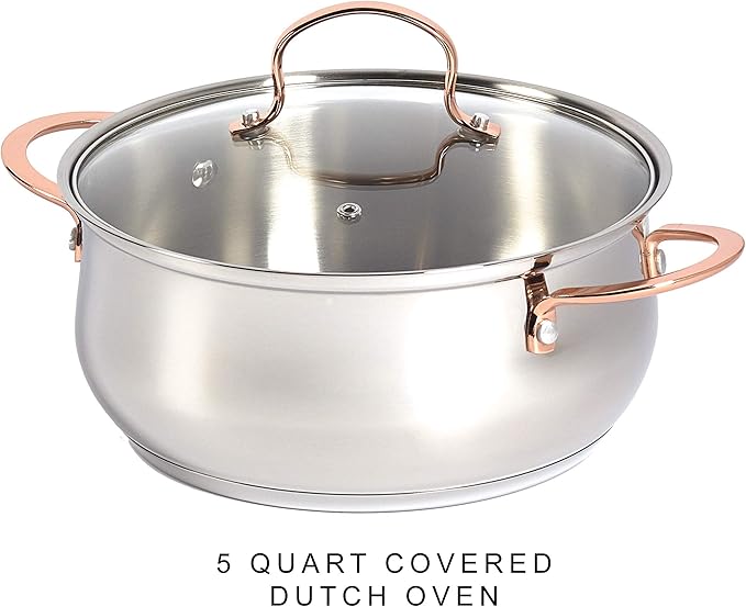 Denmark Tools for Cooks Celebrations Cookware Collection 10 Piece Heavy Gauge Stainless Steel Cookware Set