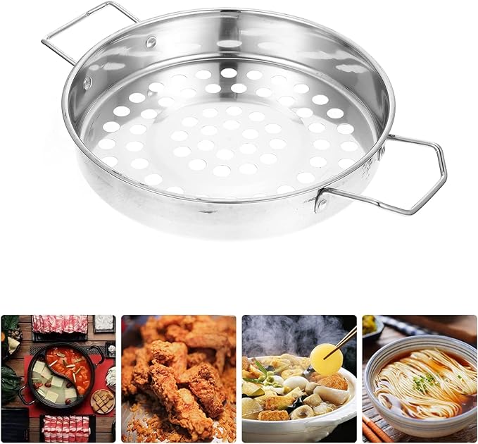 UPKOCH Stainless Steel Colander Spoon Large Mesh Food Strainer for Cooking for Draining Seafood Vegetables and Fruits for Hot Pot and Kitchen Use
