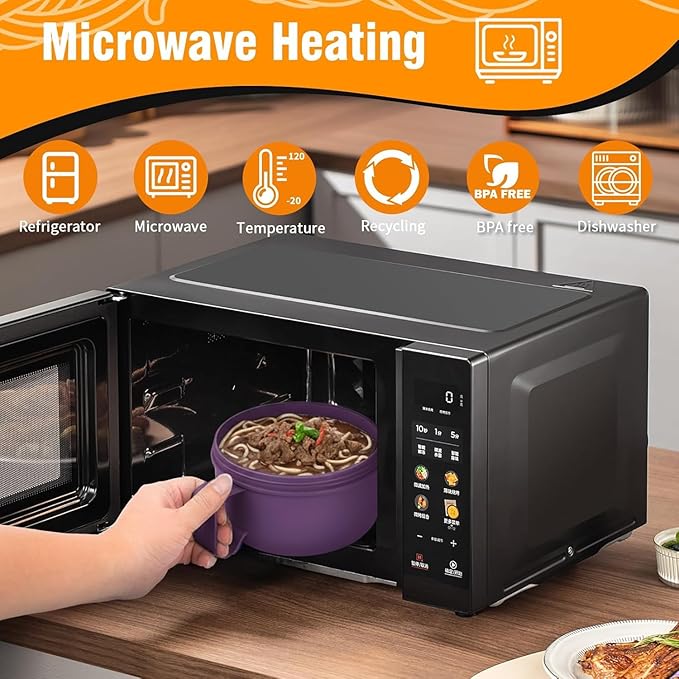 Microwave Bowl with Lids,Ramen Bowl,28oz Microwave Soup Mugs with Handles,for Soup and Instant Noodles,Oatmeal, Gumbo, Salad, College Dorm Room Essentials for Girls for Boys Apartment Essentials