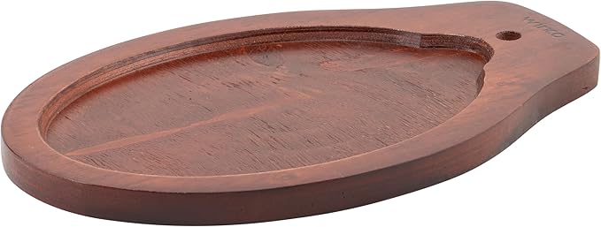 Winco FS-2 2-Piece Cast-Iron Fajita Server Set,Black, Brown,Medium