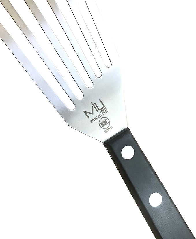 WALLFARM Fish Spatula - Pro-Grade Slotted Kitchen Turner - Stainless Steel - Long, Thin Metal Spatula for Flipping Delicate Foods, Fish, Eggs, Veggies - Perfect for Grilling, Frying, Griddle - 11"