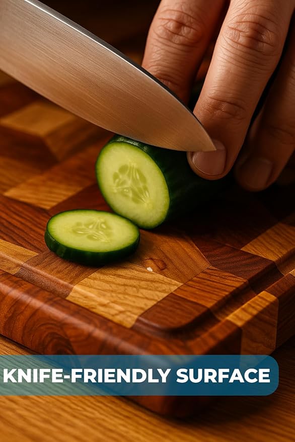 Terra Cutting Board for Kitchen – Thick Reversible with Deep Juice Groove 15x11Inch – Premium Hardwood (Premium)