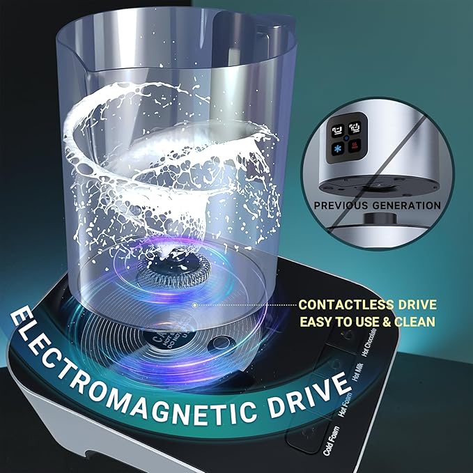 FUNLAVIE 4-in-1 Electric Milk Frother and Steamer, Large 13.5oz Stainless Steel Pitcher, Hot & Cold Foam Maker and Milk Warmer for Lattes, Cappuccinos, Macchiato,Hot Chocolate, Dishwasher Safe