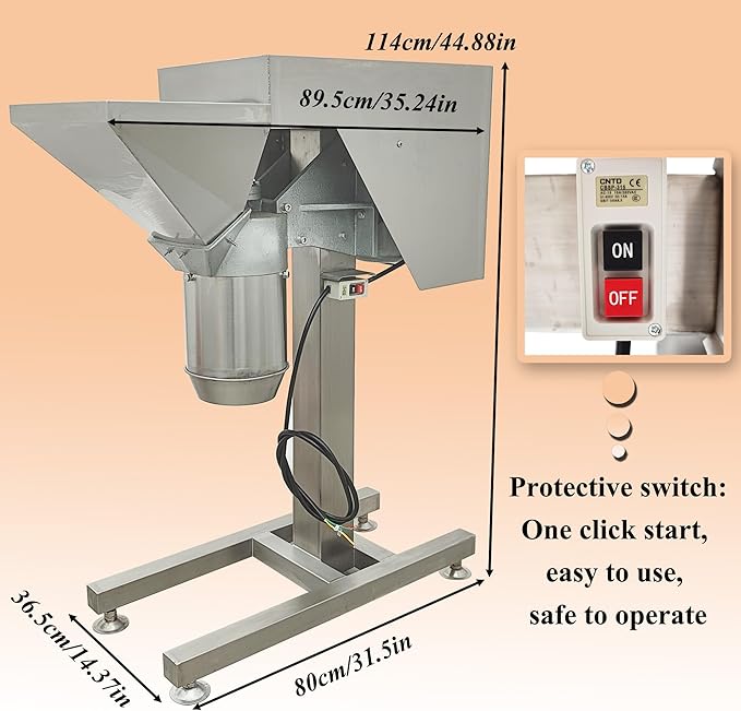 HayWHNKN Fruit and Vegetable Crushing Machine Vertical Stainless Steel Food Processor Chopper Fruit Crusher Shredder Electric Garlic Potato Mashing Equipment for Purees Dips and Sauces 220V No Plug