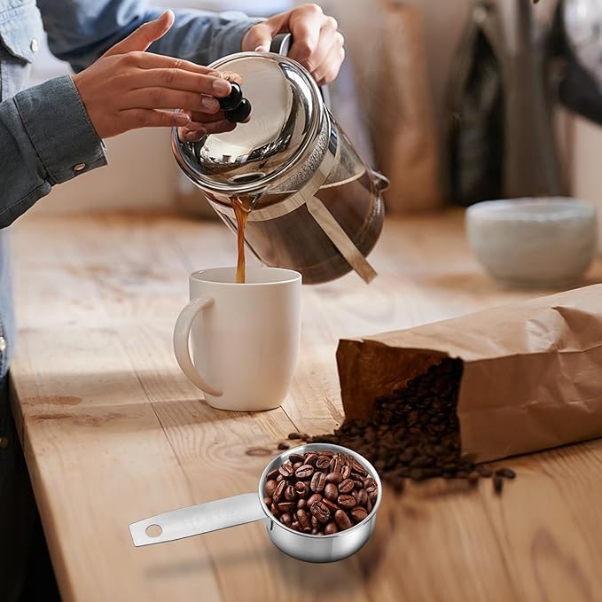 6Pcs Stainless Steel Measuring Cup, 1/4 Cup - 60ml Metal Measuring Cup, Comfortable Hand Feeling Measuring Scoops for Coffee Cooking Baking Kitchen