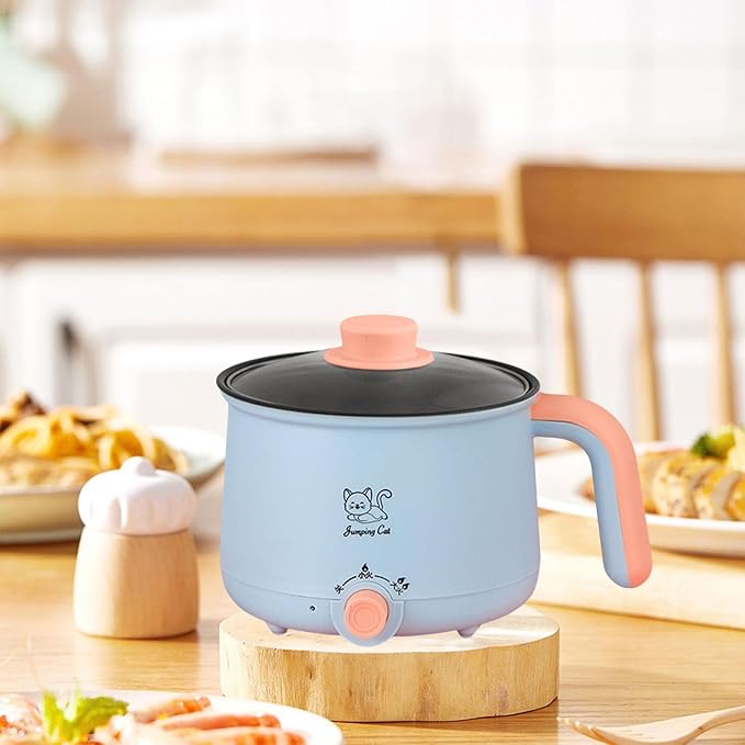Mini Hot Pot 1.8L Ramen Cooker Multipurpose Cookware Cooking Pot Non Stick Portable Electric Pot Noodles Pot for Noodles Eggs, Pot