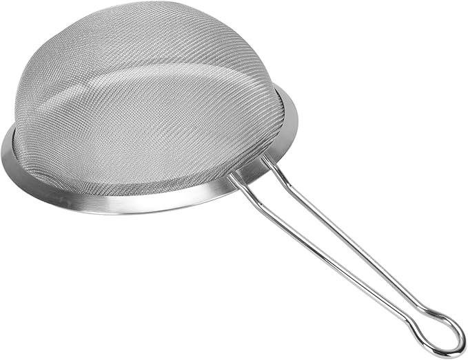 316 Stainless Steel Mesh Strainer, Large Wire Sieve Sifter Colander, Food Strainer Steel Colander with Sturdy Handle for Pasta Fruits Vegetables