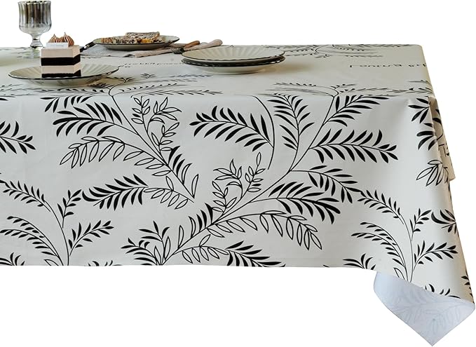 Square Table Cloth,100% Waterproof Tablecloth OilProof SpillProof Vinyl Table Cloth, Wipe Clean Plastic Table Cover for Dining, Camping, Indoor and Outdoor 54" x 54",Midnight Foliage