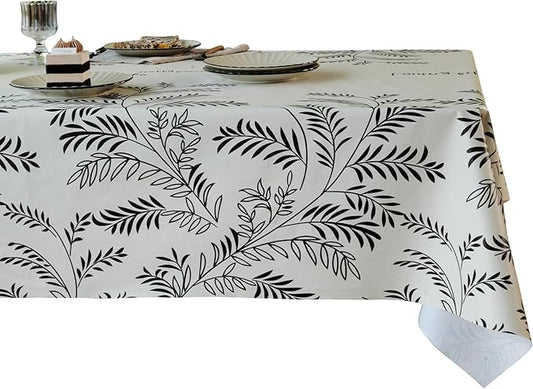 Rectangle Table Cloth,100% Waterproof Tablecloth Oil Proof Spill Proof Vinyl Table Cloth, Wipe Clean Plastic Table Cover for Dining, Camping, Indoor and Outdoor 54" x 102",Midnight Foliage