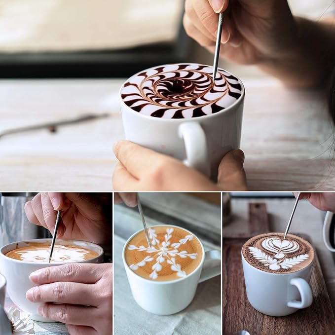 Milk Frothing Pitcher Colorful 350ml (12oz) Steaming Pitchers Stainless Steel Milk Coffee Cappuccino Latte Art Barista Steam Pitchers Milk Jug Cup with Decorating Art Pen