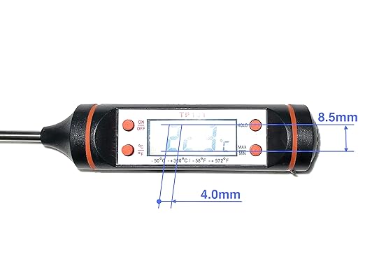 2-in-1 Digital Kitchen Thermometer - Waterproof for Meat, Soup, Tea; Switchable ℃/℉ with Backlight for BBQ & Home Brewing