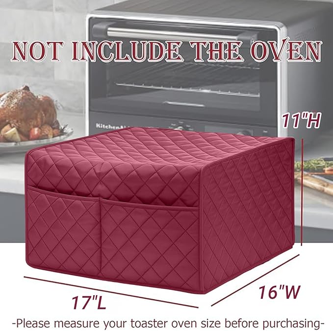 Becony Convection Toaster Oven Cover - Smart Microwave Oven Protector Waterproof Dustproof and Stain Resistant,Outdoor Kitchen Accessories(Red)