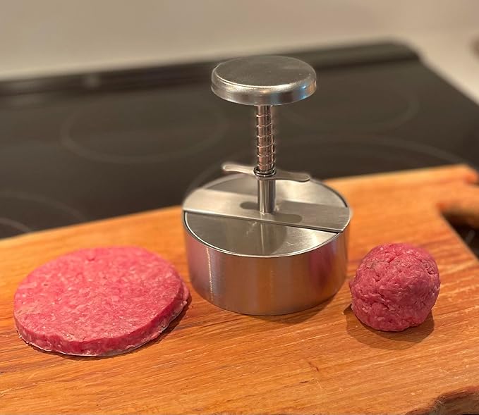 XL Burger Press 5 1/2" inch Patty Maker, Easy to Clean Dishwasher Safe, Stainless Steel, 5 1/2 inch Diameter Burger Patty, Grill Tool, Patty Maker, Mold, Thin or Thick