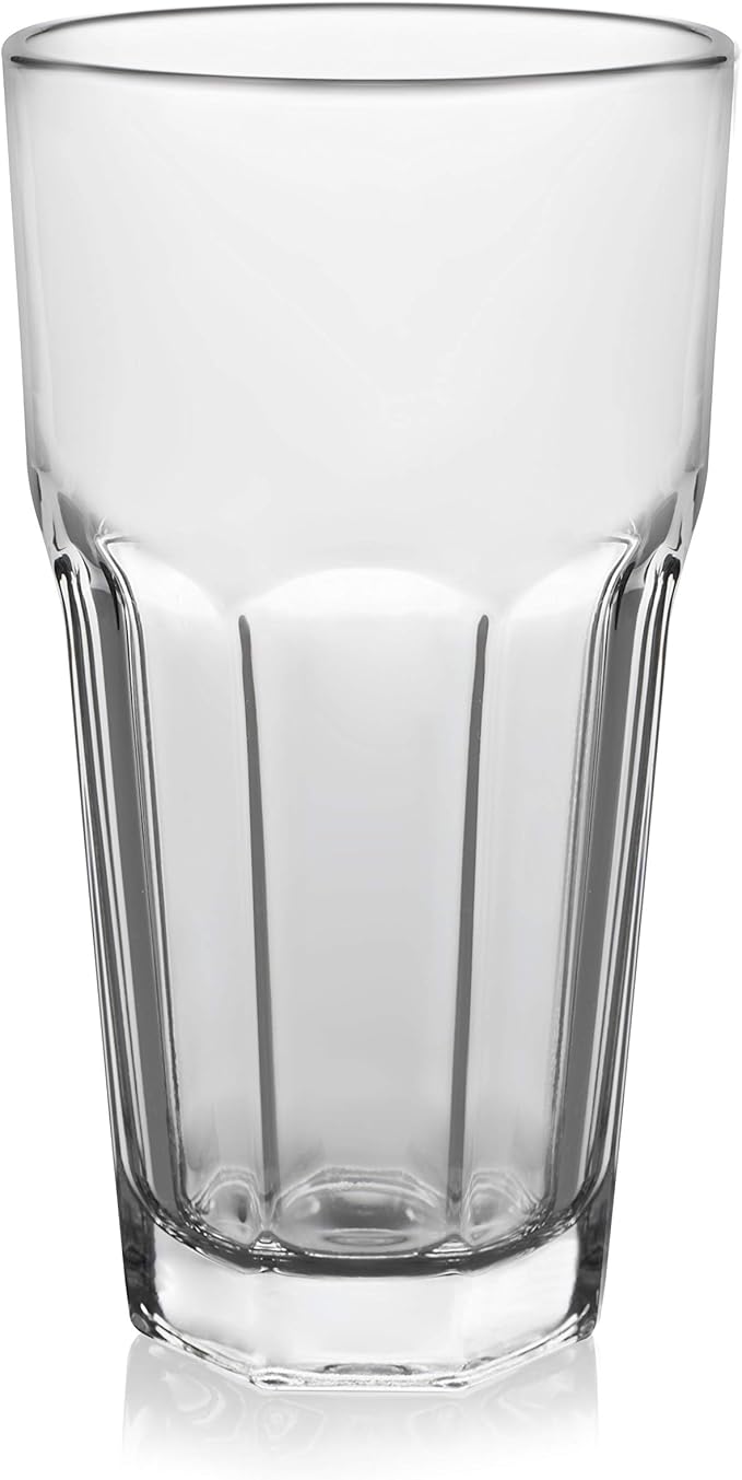 Libbey Gibraltar 16 oz Glass Tumbler, Iconic Heavy Base Glass Drinking Glasses Set of 12, Dishwasher Safe Drinkware Set of 12