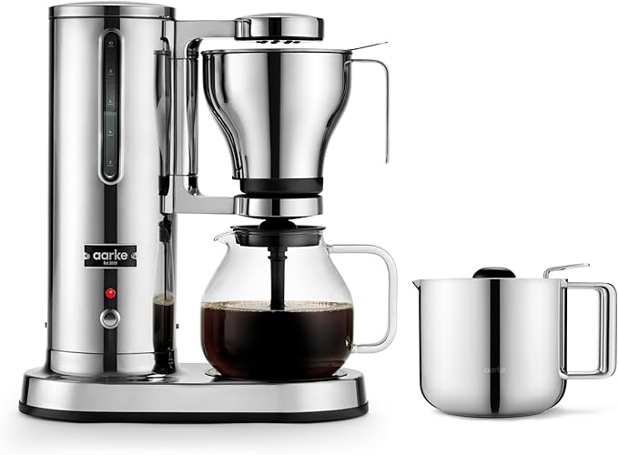 aarke Premium Coffee Maker and Thermal Jug Bundle - Luxury SCA-Certified Brewer with Blooming Mode and Vacuum Insulated, Designed and Engineered in Sweden, Stainless Steel