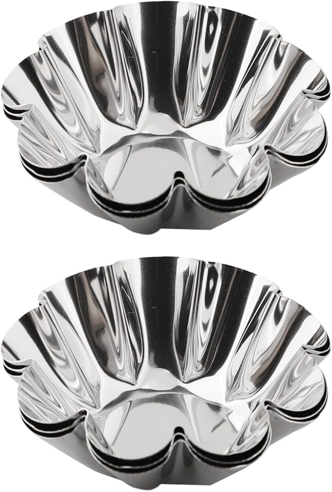 6Pcs Stainless Steel Nonstick Tart Pan for Fruit Tart, Egg Tart, and Cupcake, Easy to Clean and Remove, DIY Baking Accessories