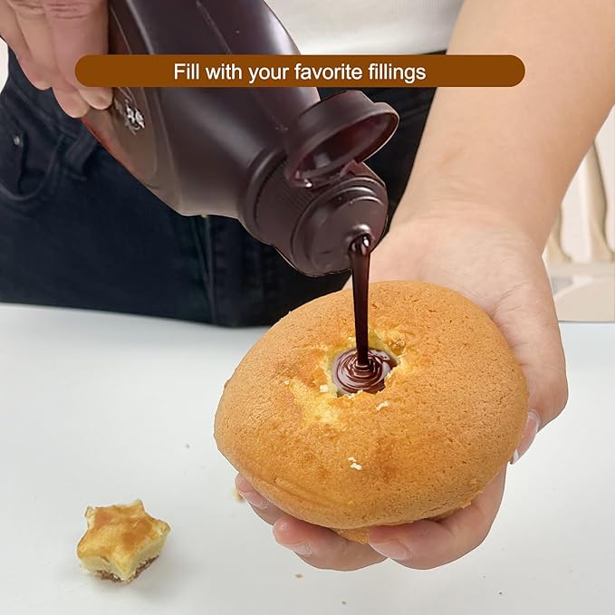 Cupcake Corer, 3 Pcs Plunger Cutter Pastry Corer, Digging Holes Tools Muffin Cake Filling Tool Mini Cupcake Hole Punch for DIY Baking Filling and Decorating, Flower, Star, Heart