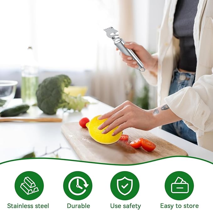 2Pcs Fruit Peelers Lemon Zester Citrus Scraper, Stainless Steel Lemon Lime Orange Peeler Lemon Zest Peeler for Cocktails Kitchen Bar Tool
