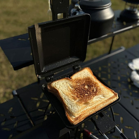 TOPINCN Hot Sandwichs Maker, Foldable Double Sided Non Stick Frying Pan Grilled Sandwichs Toaster for Outdoor Cooking Omelette Steak, Stovetop Grill Press Flip Pan