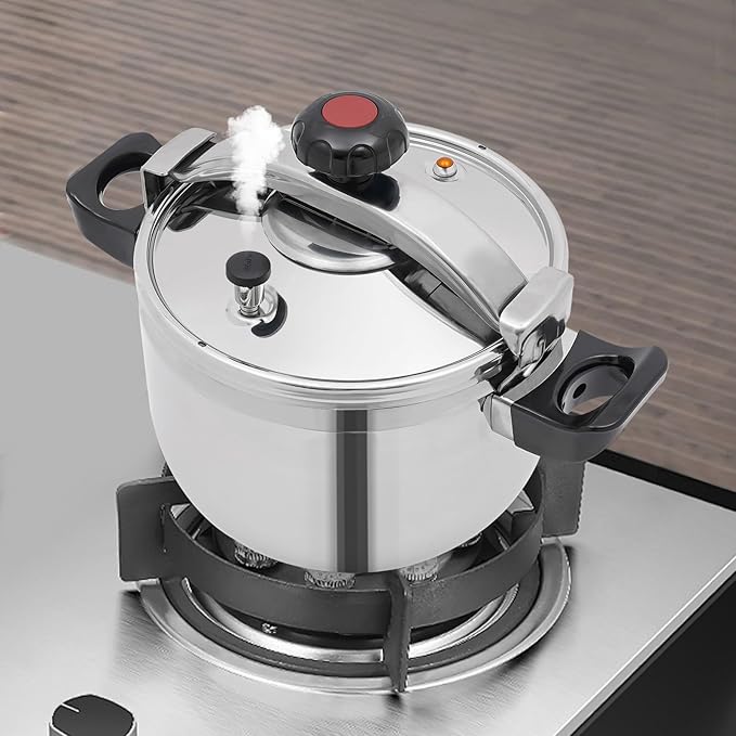 11.6 Quart Stainless Steel Pressure Cooker, 60Kpa Pressure Stewing Pot w/Alarm Device, Pressure Cooker Pot for Cooking, 3 Heavy Security Systems,Works on All Stovetops (Induction Compatible)