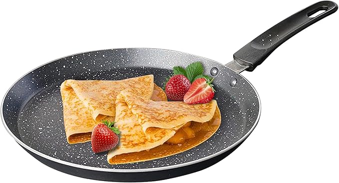 LECOOKING Nonstick Dosa Pan, Crepe Pan,Comal Para Tortillas, Non-Stick Pancake Griddle Compatible with Induction， also for Crepes.9.5 inch