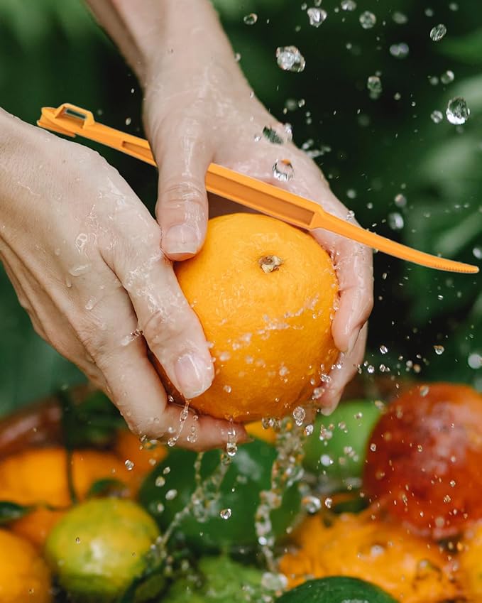 Citrus Peeler for Oranges, Orange Peeler Tool for Fruit Lemon Mango Banana, Plastic Fruit Peelers Easy Open (12 PCS Orange Peeler, 12 PCS)