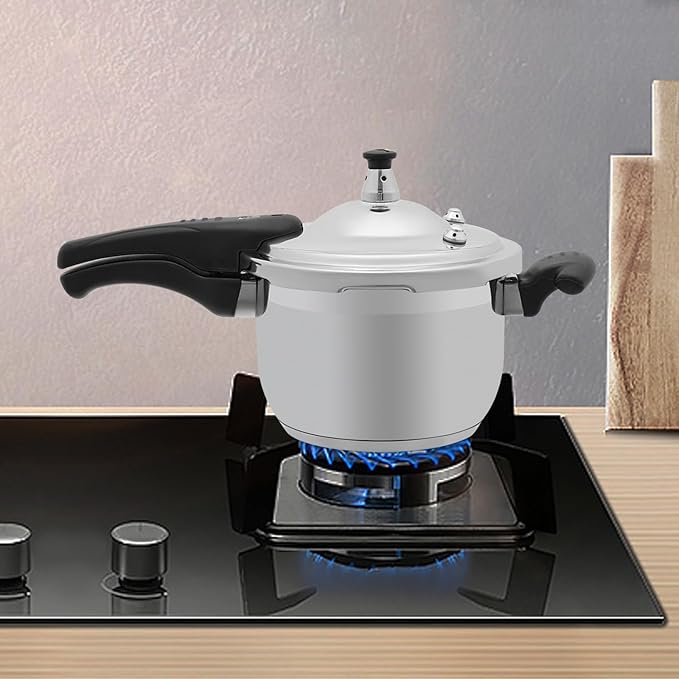 Bokknppo Stainless Steel Pressure Cooker Large Capacity 60Kpa Pressure Pot Explosion-proof Compound Bottom Pressure Canner with Pressure Limiting Valve for Gas Stove Induction Cooker (3L/0.79gal)