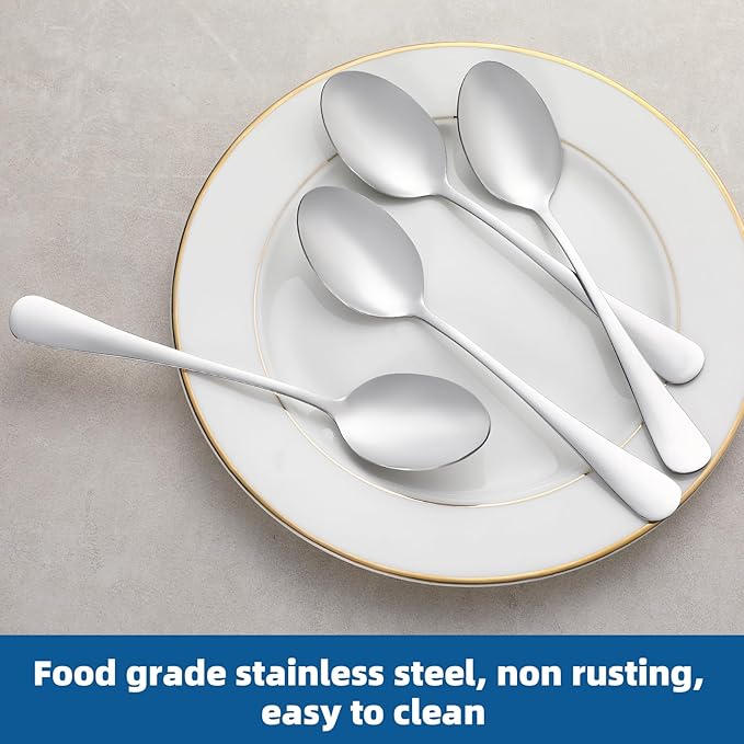 36 Pcs Teaspoons Set, Food-Grade Stainless Steel Spoons Silverware, Cutlery Tea Spoons, Durable Dessert Spoons, Metal Spoon for Home, Kitchen or Restaurant, Mirror Polished, Dishwasher Safe 6.7 Inch
