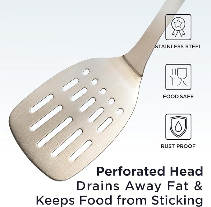 Deiss PRO Lemon Zester Heavy Duty Cheese Grater, Vegetable Grater and Deiss PRO Kitchen Grill Spatula Stainless Steel Heavy Duty Slotted Turner