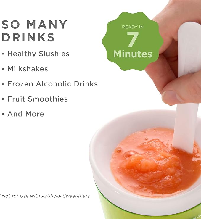 ZOKU Original Slush and Shake Maker, Compact Make and Serve Cup with Freezer Core Creates Single-Serving Smoothies, Slushies and Milkshakes in Minutes, BPA-free, Green