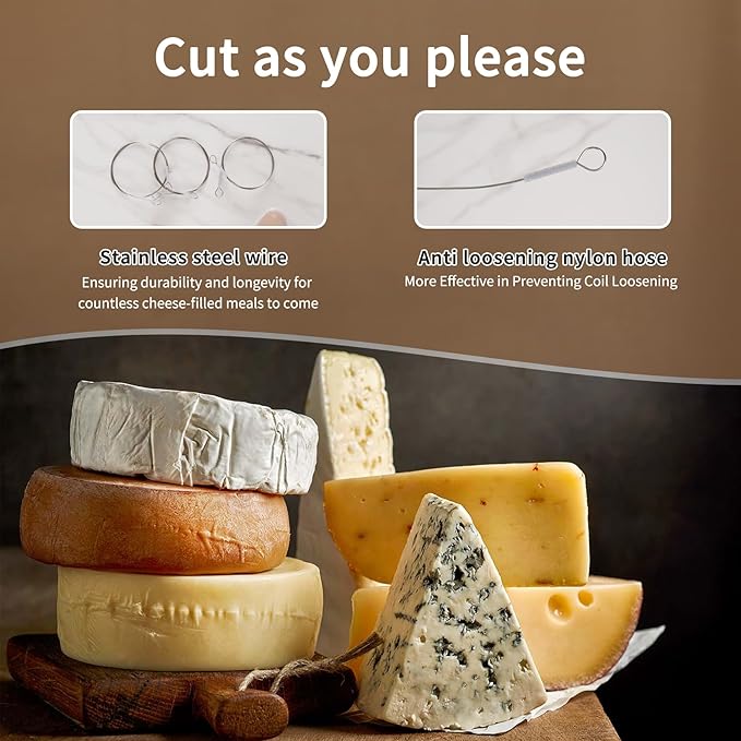 Stainless Steel Cheese Slicer Wires 44" Long, for Soft and Hard Cheese, Butter, Soap(3 Cutting Replacement Wires Only 44" Long)