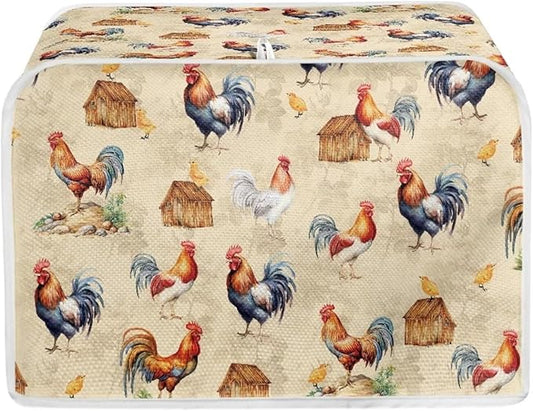 Annejudy Chicken Pattern Two Slice Toaster Cover, Kitchen Small Appliance Covers Home Table Decoration Microwave Oven Dustproof Cover Keep From Dirty Stain, Yellow