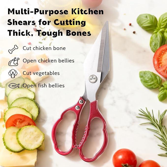 Kitchen Shears & kitchen scissors All Purpose | kitchen gadgets-Heavy Duty Stainless Steel Meat Poultry Food Scissors, Dishwasher Safe for Home and Kitchen Essentials, Utensils, Gadgets, Accessories