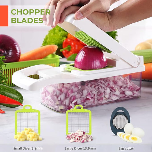 Vegetable Chopper - Multifunctional 15 in 1 Professional Food Chopper - Dicer, Cutter, Egg Slicer