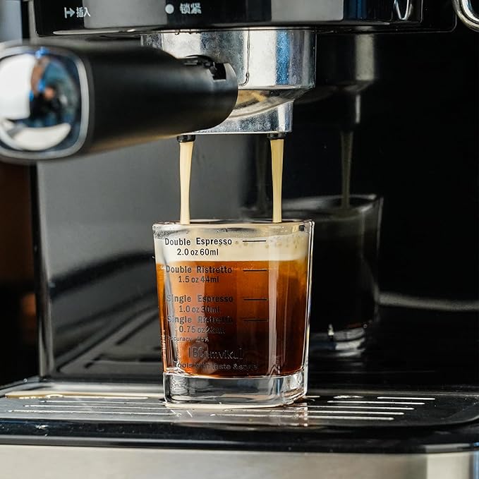 NCnnwovf 60ml Espresso Shot Glass,Heavy Sturdy Shot Glass Measuring Cup for Coffee,Milk,Cocktails,Tequila(Square-1pack)