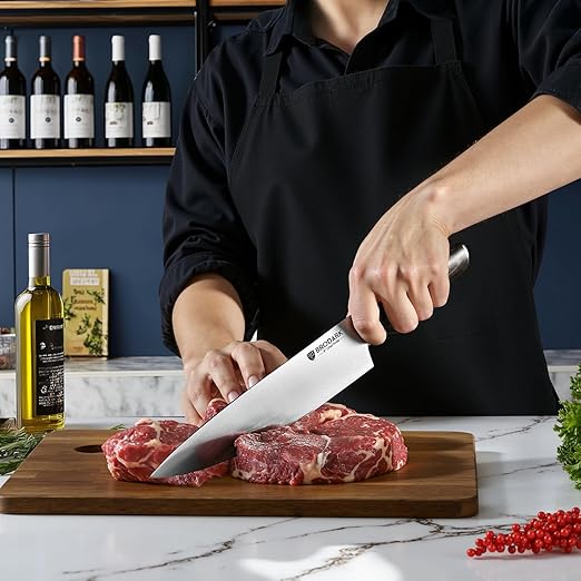 Knife Block Set: Ultra Sharp Kitchen Knife Set with Block and Sharpener, 15 Piecs Full Tang German Stainless Steel Professional Knife Set with Ergonomic Handle, Christmas Gift