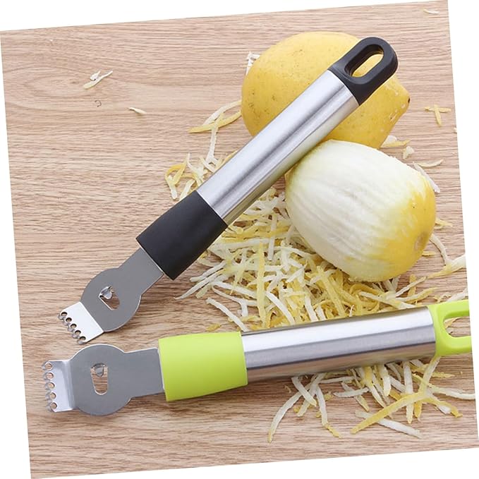 Stainless Steel Lemon Zester Peeler Grater with Razor Teeth for Easy Citrus Chocolate Cheese Slicing Comfortable Grip Random Color Must Have Kitchen Essential Random Color
