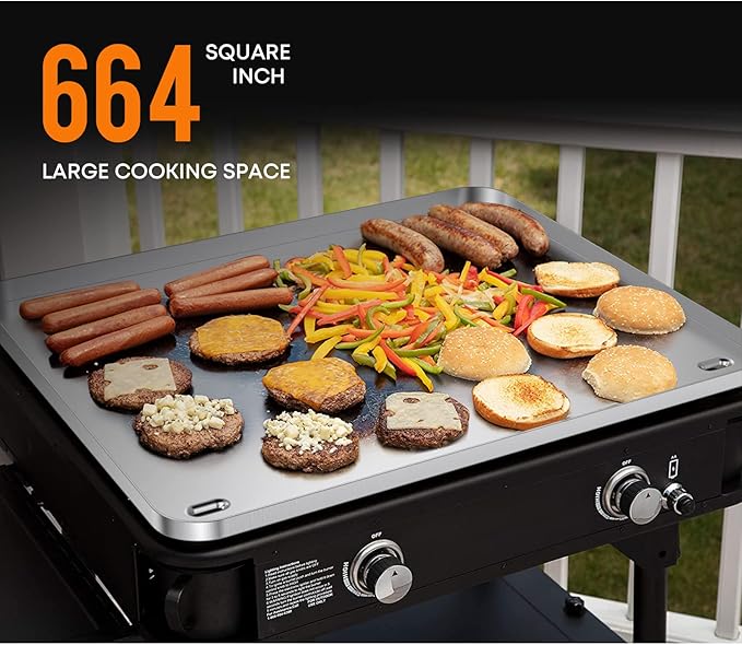 Stanbroil Stainless Steel Griddle Top for Cuisinart CGG-0028 28" 2-Burner Propane Gas Grill, 28 Inch Griddle Replacement Top with Dual Grease Management System