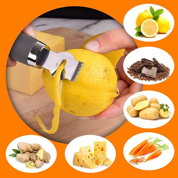Bundle of 2-in-1 lemon zester and citrus peel channel knife