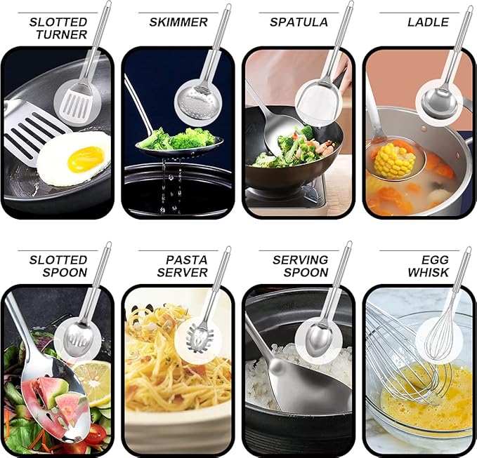 Leidawn 12.8" Carbon Steel Wok-11Pcs Woks & Stir Fry Pans Wok Pan with Lid, No Chemical Coated Chinese Woks with 10 Cookware Accessories, Flat Bottom Wok for Electric, Induction,Gas Stoves