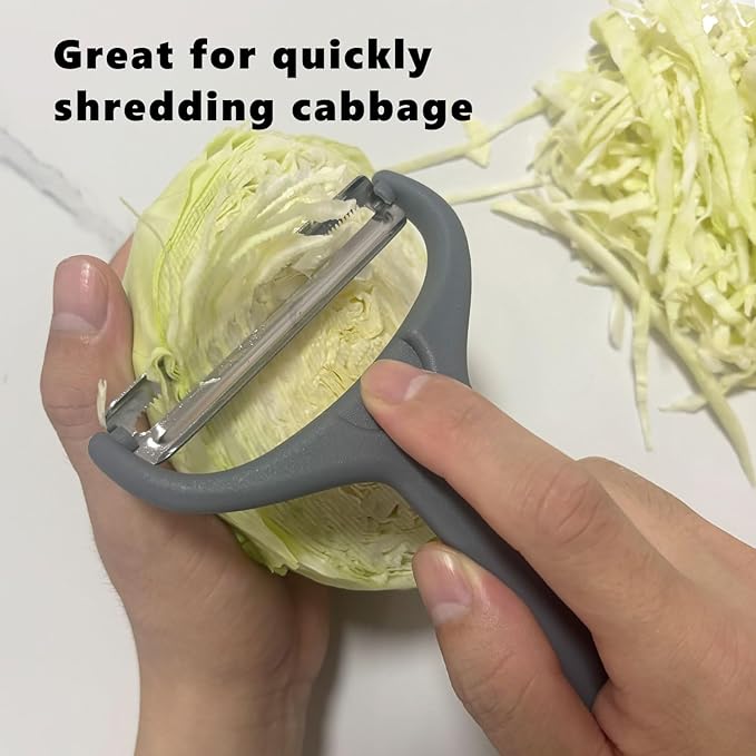 Cabbage Shredder Slicer Vegetable Peeler - Extra-Wide Stainless Steel Blade with Non-Slip Grip for Effortless Coleslaw, Salad Prep & Meal Prep - Commercial Grade Kitchen Tool